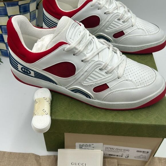 Men’s Gucci, leather low top basket sneakers size 12 made in Italy - Picture 10 of 10